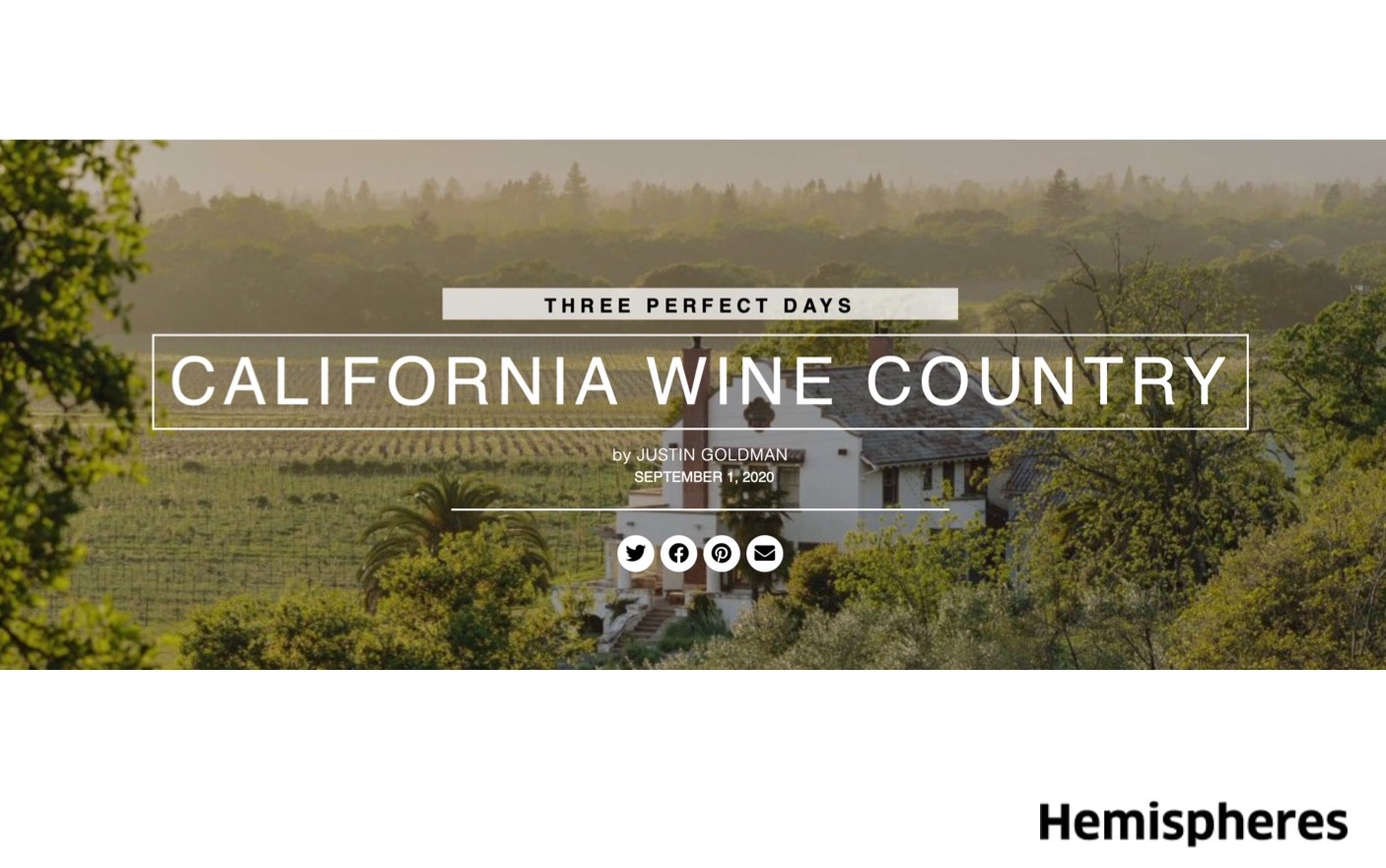 THREE PERFECT DAYS IN CALIFORNIA WINE COUNTRY