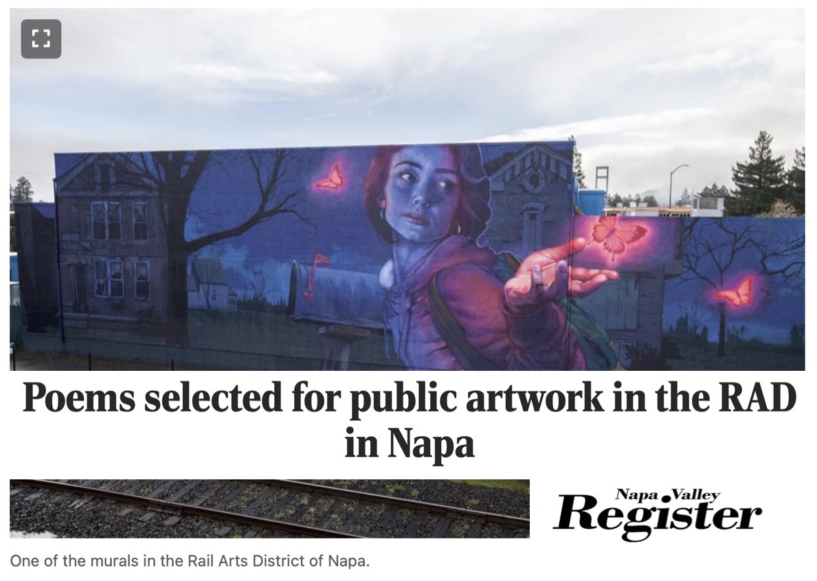 POEMS SELECTED FOR PUBLIC ARTWORK IN THE RAD IN NAPA